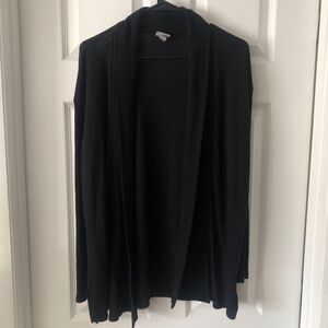A New Day Medium Black Open Front Cardigan Sweater Knit Casual